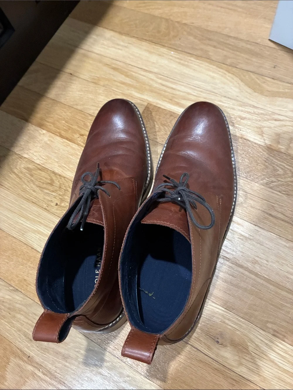Cole Haan Men's Cognac Leather Chukka Boots